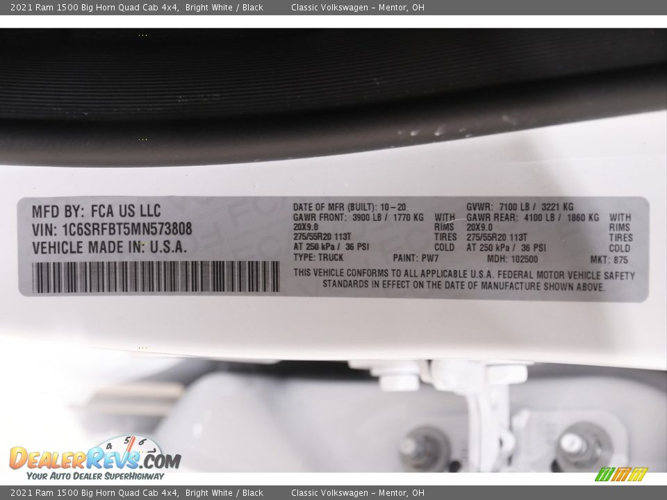 2021 Ram 1500 Big Horn Quad Cab 4x4 Bright White / Black Photo #25