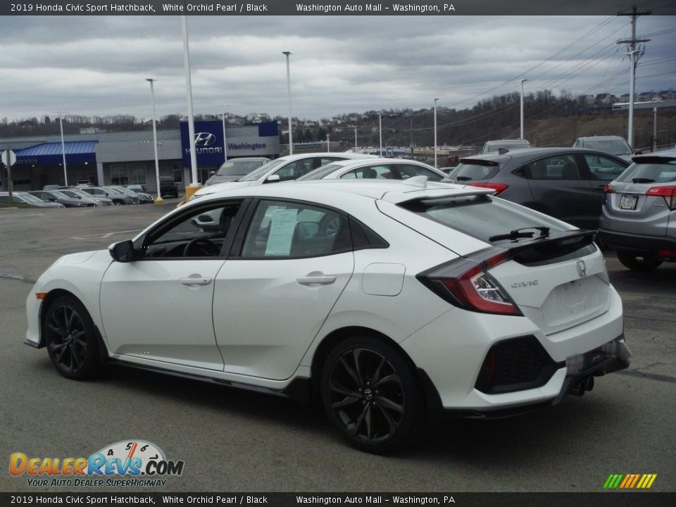 2019 Honda Civic Sport Hatchback White Orchid Pearl / Black Photo #7