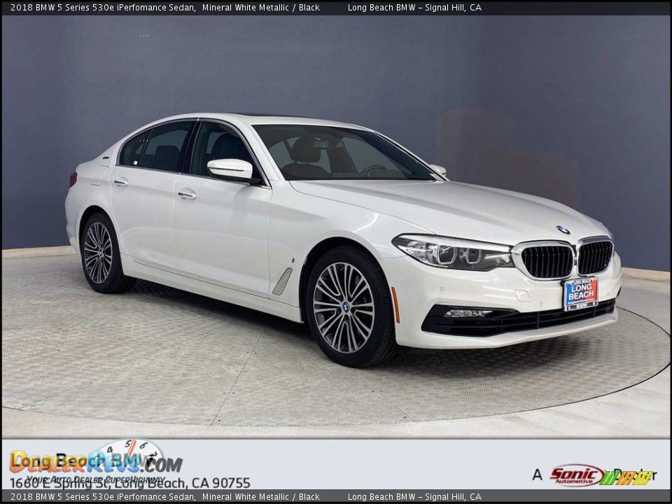 2018 BMW 5 Series 530e iPerfomance Sedan Mineral White Metallic / Black Photo #1