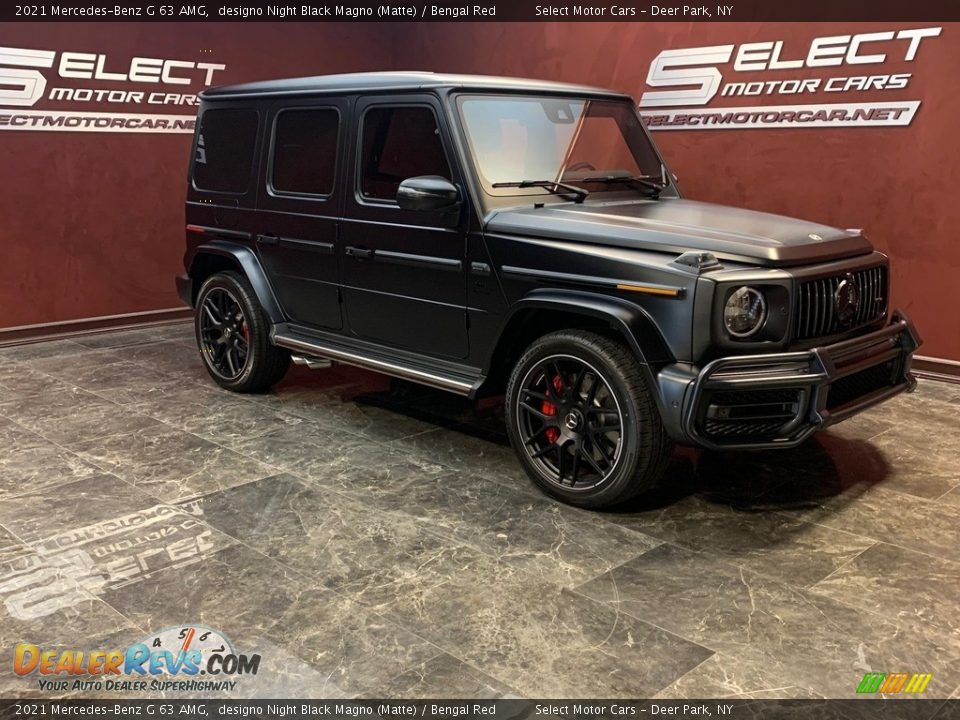 2021 Mercedes-Benz G 63 AMG designo Night Black Magno (Matte) / Bengal Red Photo #3