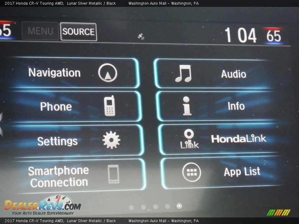 2017 Honda CR-V Touring AWD Lunar Silver Metallic / Black Photo #22