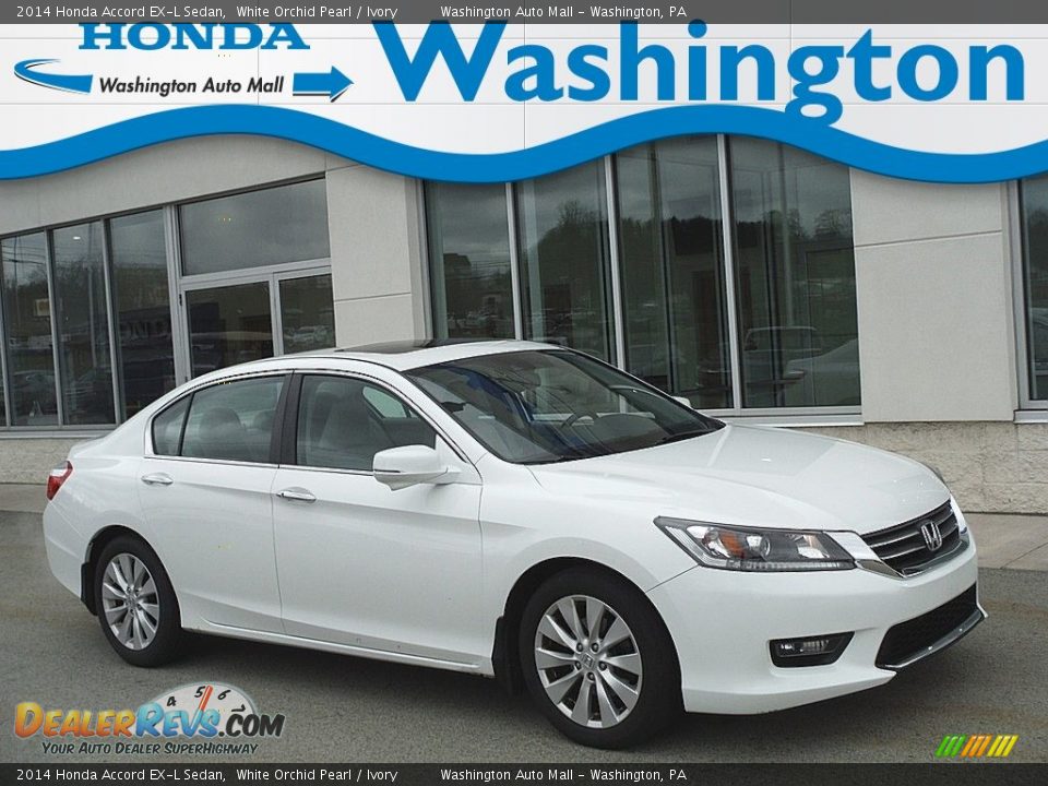 2014 Honda Accord EX-L Sedan White Orchid Pearl / Ivory Photo #1