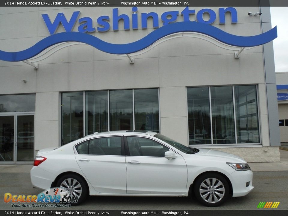2014 Honda Accord EX-L Sedan White Orchid Pearl / Ivory Photo #2