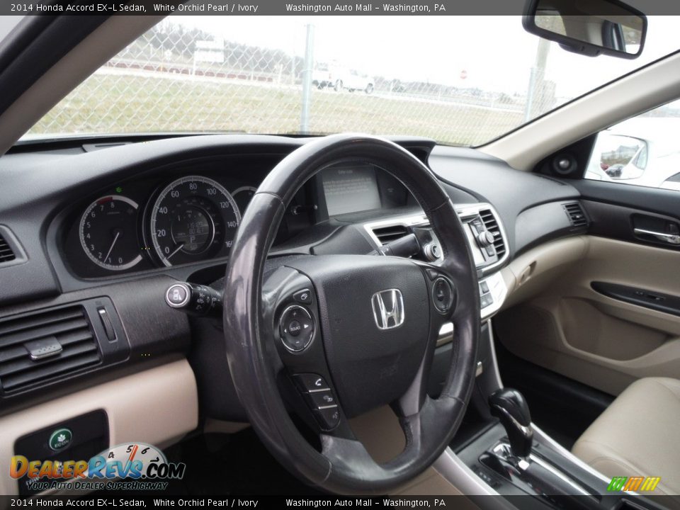 2014 Honda Accord EX-L Sedan White Orchid Pearl / Ivory Photo #14