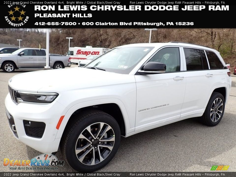 2022 Jeep Grand Cherokee Overland 4x4 Bright White / Global Black/Steel Gray Photo #1