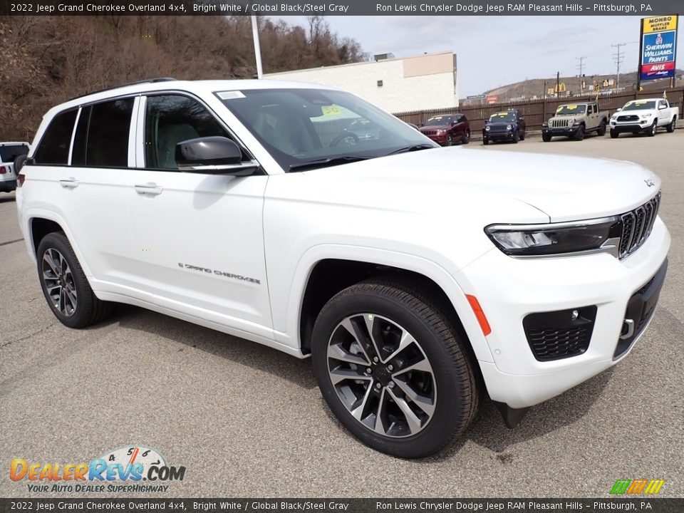 2022 Jeep Grand Cherokee Overland 4x4 Bright White / Global Black/Steel Gray Photo #8