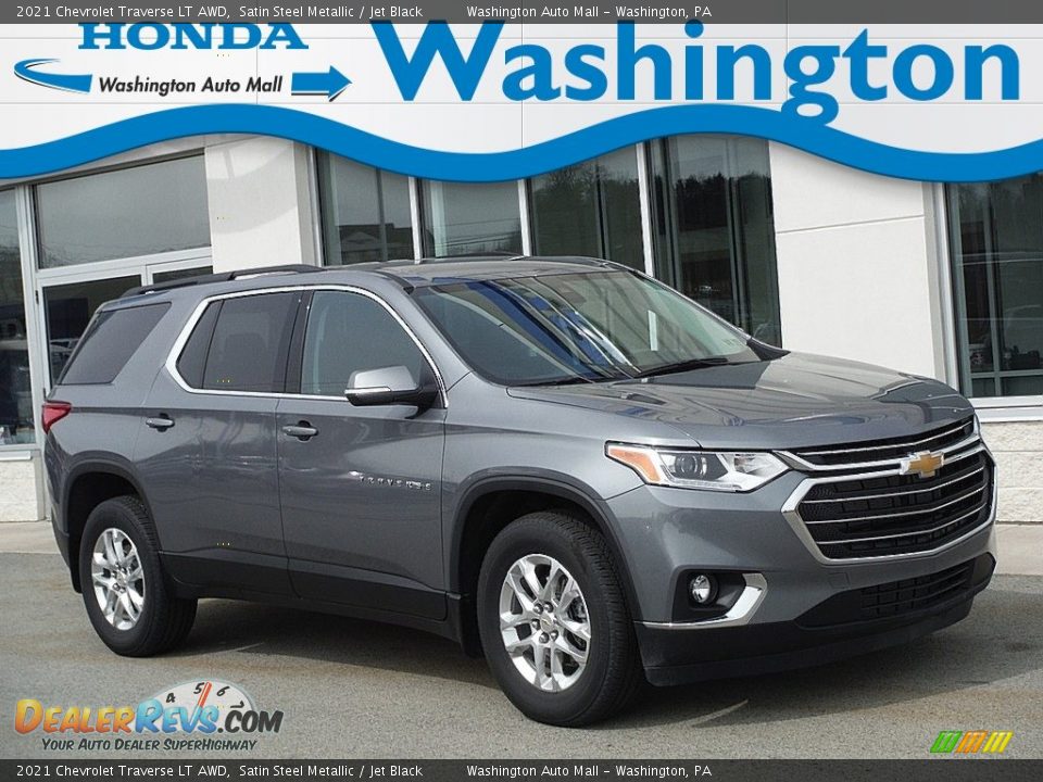 2021 Chevrolet Traverse LT AWD Satin Steel Metallic / Jet Black Photo #1