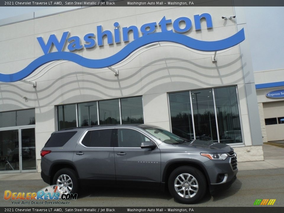 2021 Chevrolet Traverse LT AWD Satin Steel Metallic / Jet Black Photo #2