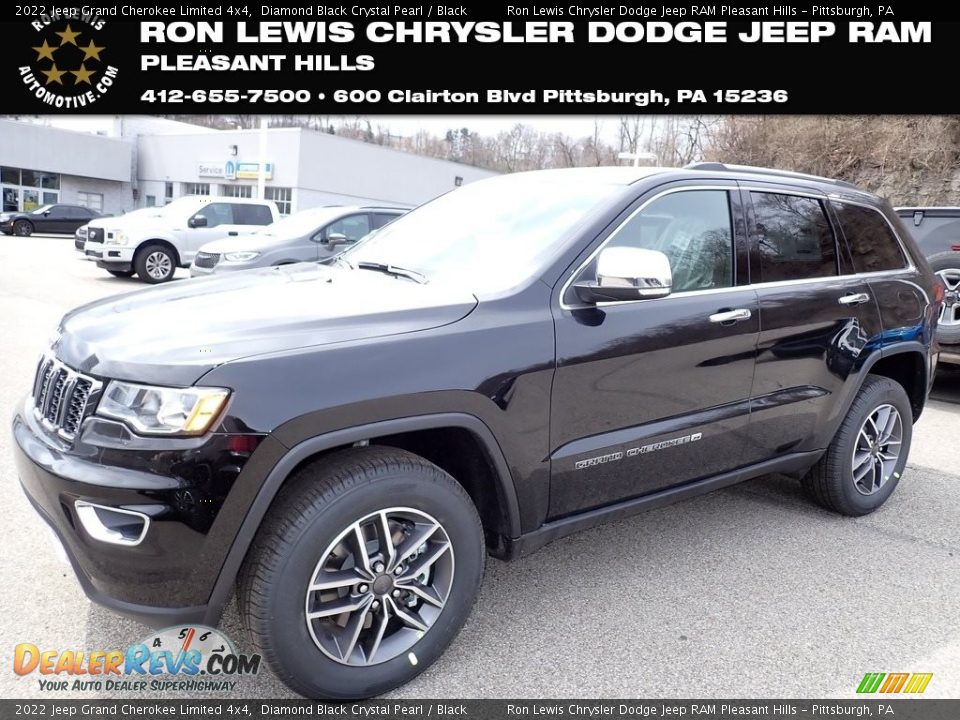 2022 Jeep Grand Cherokee Limited 4x4 Diamond Black Crystal Pearl / Black Photo #1