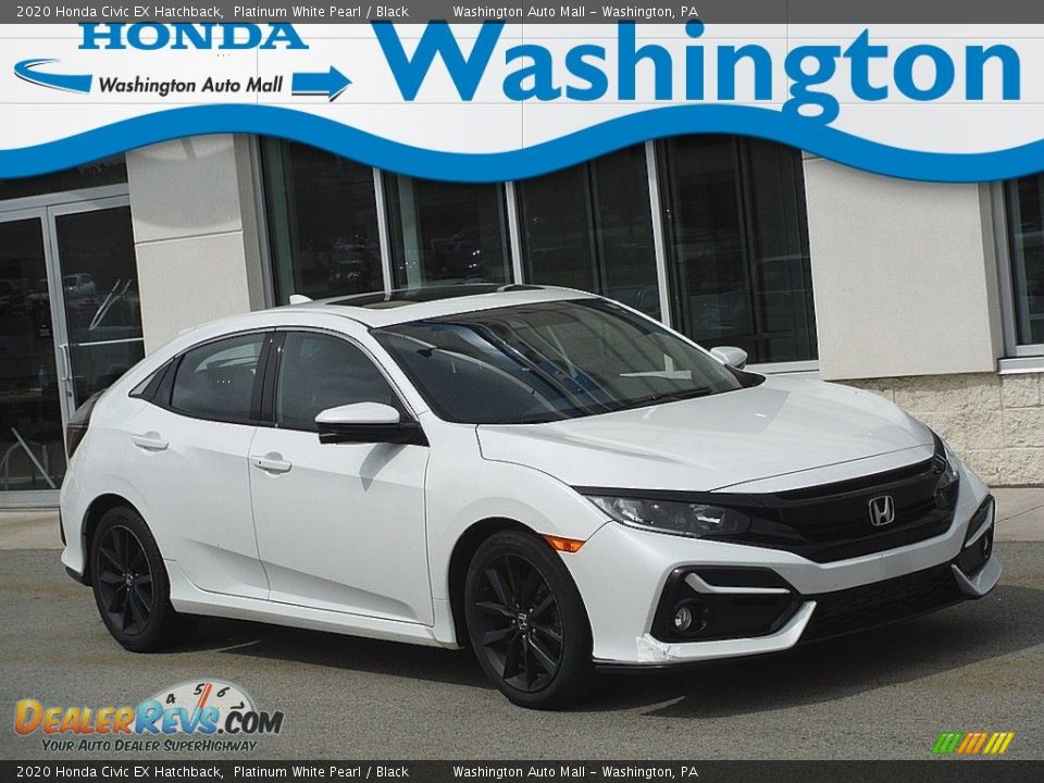 2020 Honda Civic EX Hatchback Platinum White Pearl / Black Photo #1