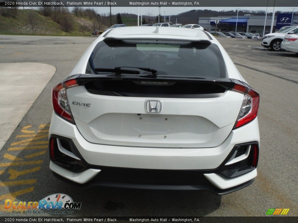 2020 Honda Civic EX Hatchback Platinum White Pearl / Black Photo #7