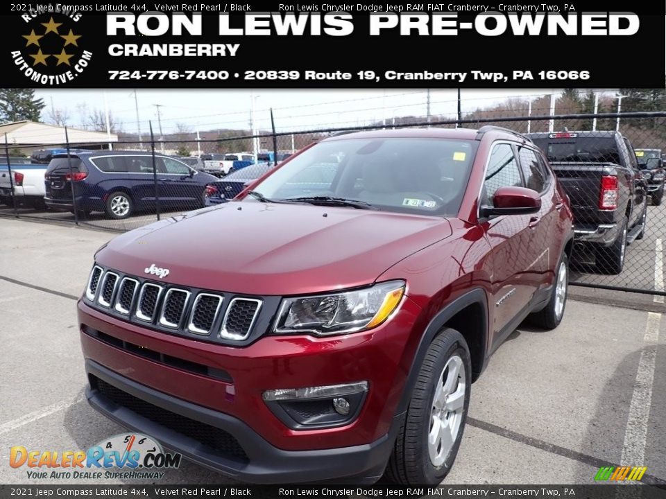 2021 Jeep Compass Latitude 4x4 Velvet Red Pearl / Black Photo #1