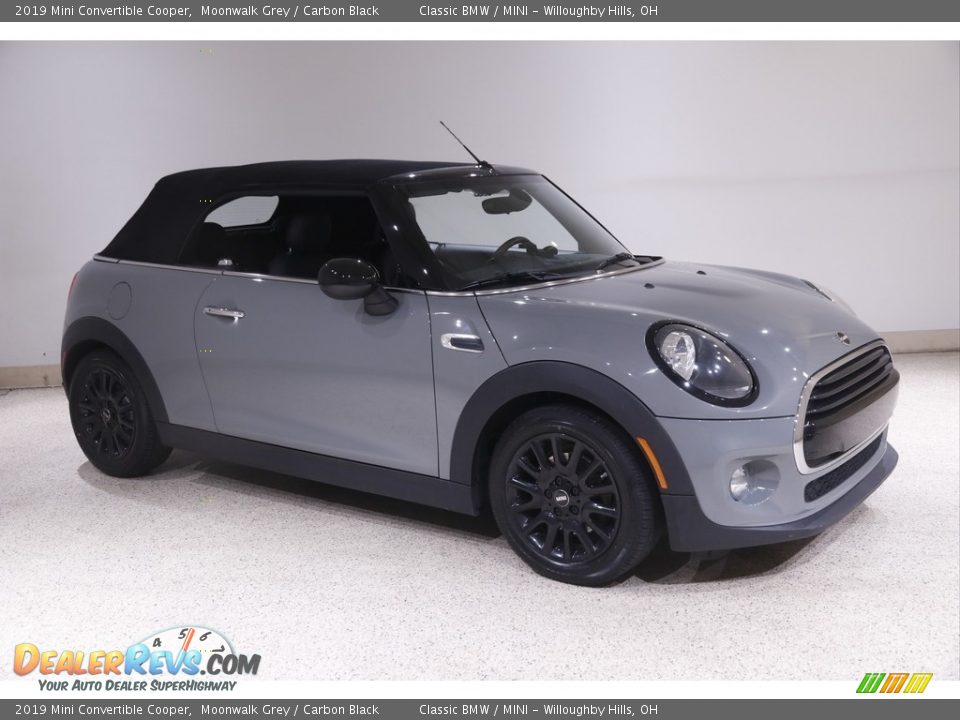 2019 Mini Convertible Cooper Moonwalk Grey / Carbon Black Photo #2