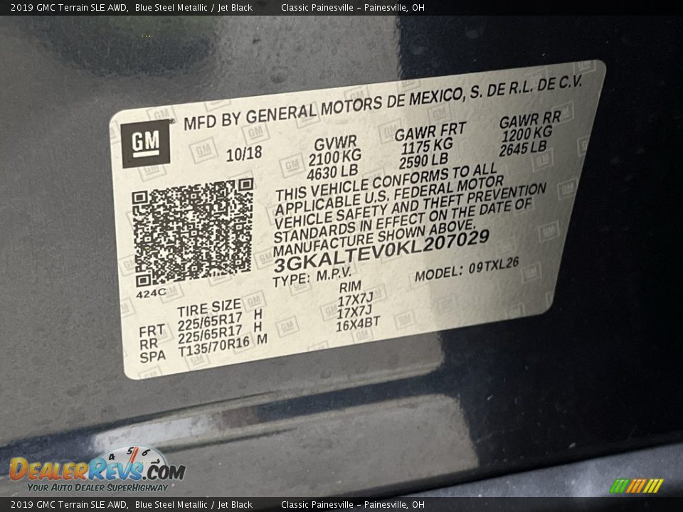 2019 GMC Terrain SLE AWD Blue Steel Metallic / Jet Black Photo #32