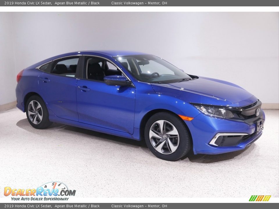 2019 Honda Civic LX Sedan Agean Blue Metallic / Black Photo #1