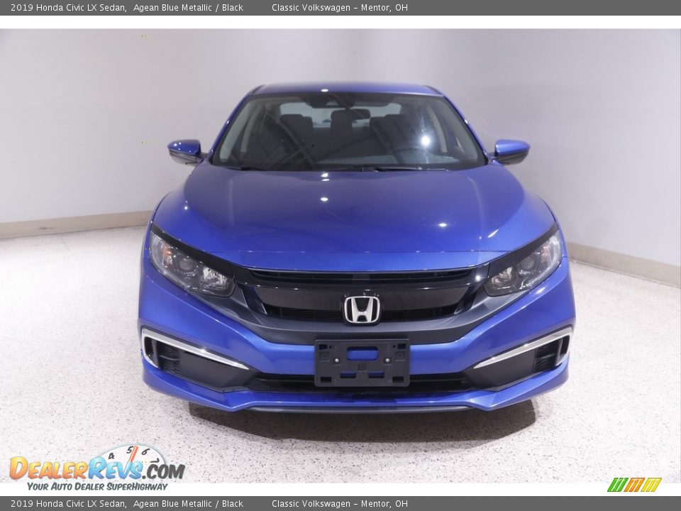 2019 Honda Civic LX Sedan Agean Blue Metallic / Black Photo #2