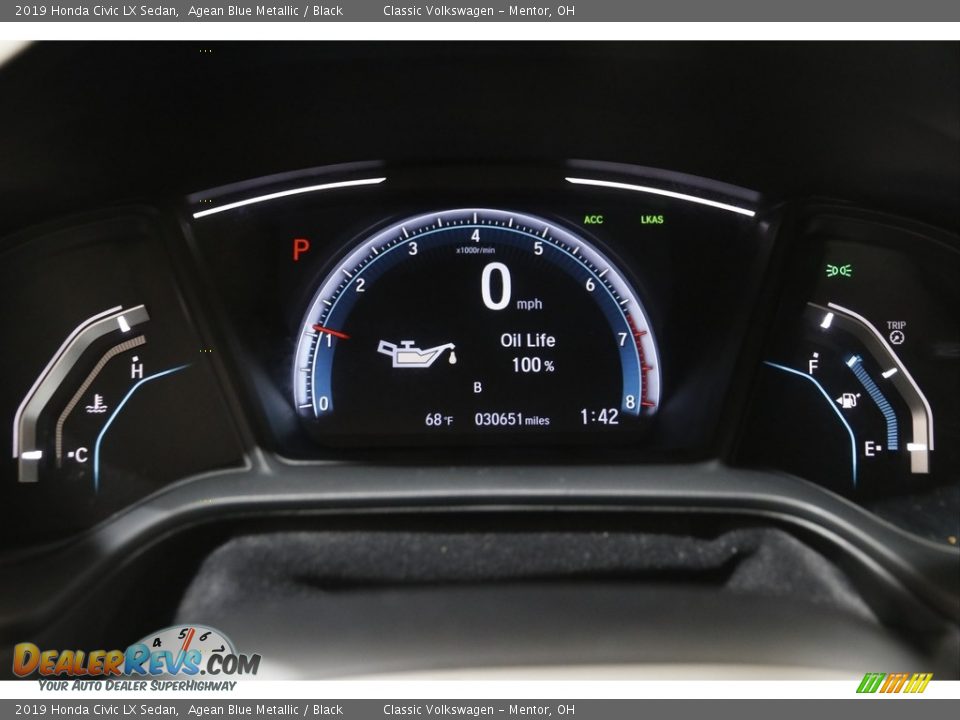 2019 Honda Civic LX Sedan Agean Blue Metallic / Black Photo #8