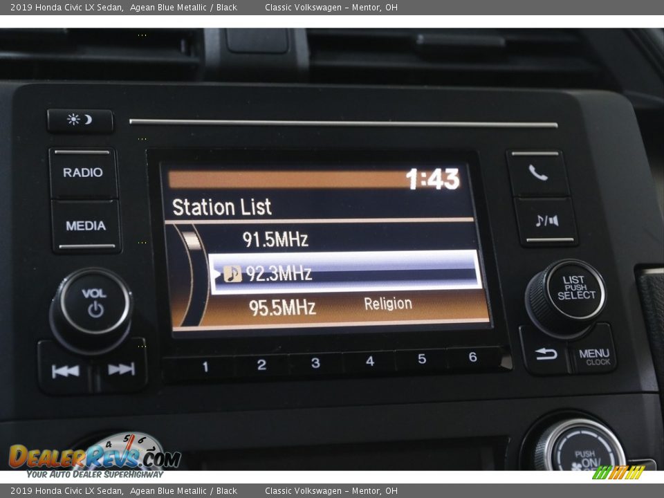 2019 Honda Civic LX Sedan Agean Blue Metallic / Black Photo #10