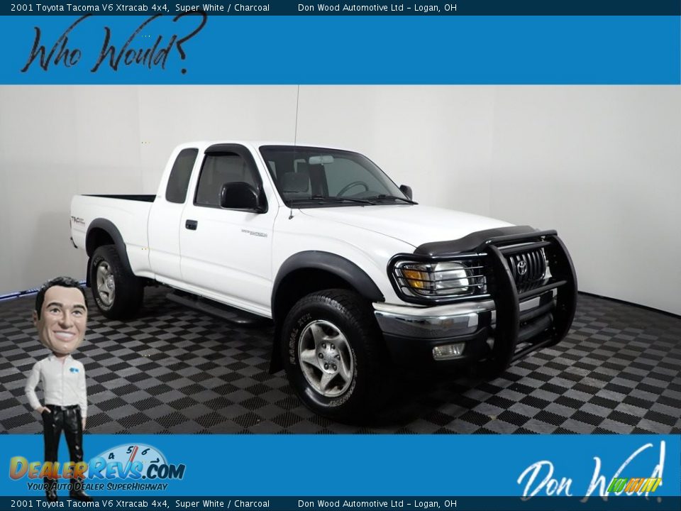 2001 Toyota Tacoma V6 Xtracab 4x4 Super White / Charcoal Photo #1