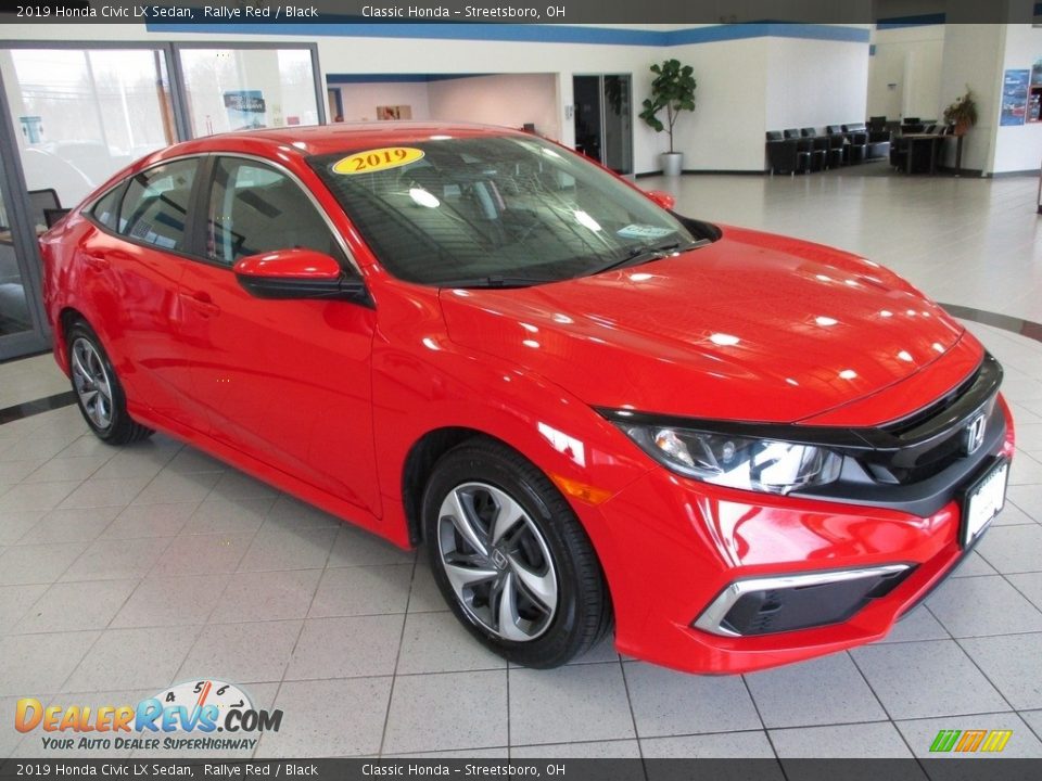 2019 Honda Civic LX Sedan Rallye Red / Black Photo #3