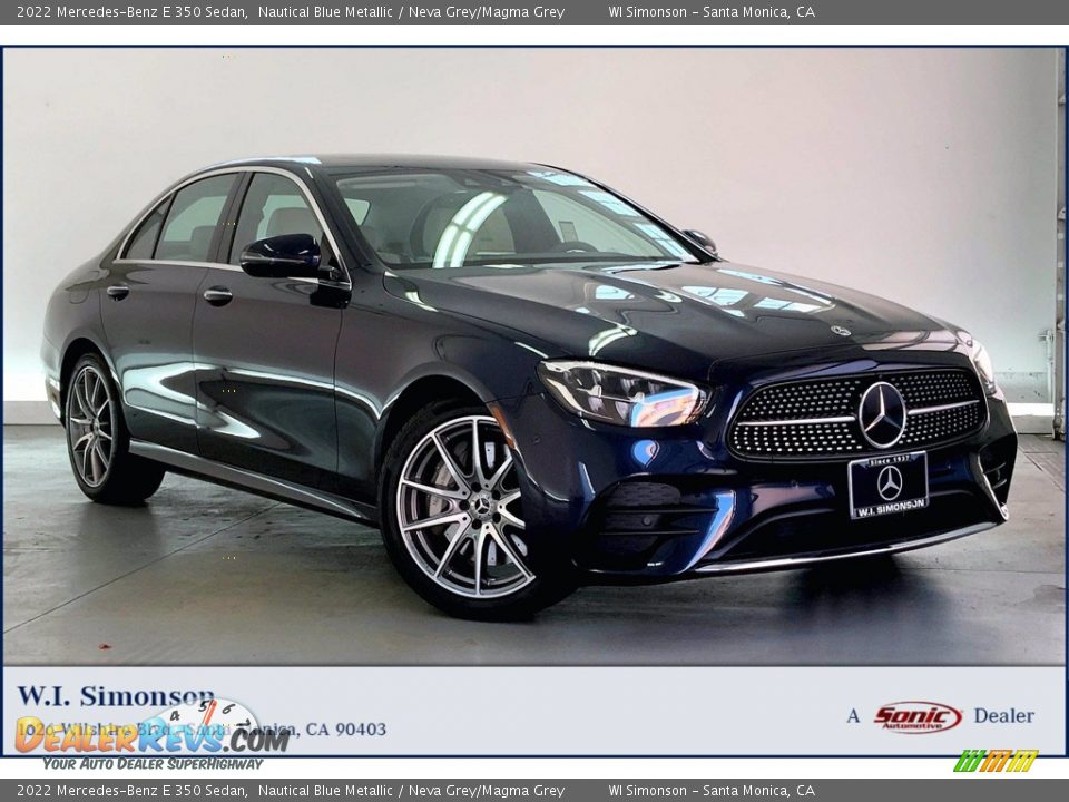 2022 Mercedes-Benz E 350 Sedan Nautical Blue Metallic / Neva Grey/Magma Grey Photo #1