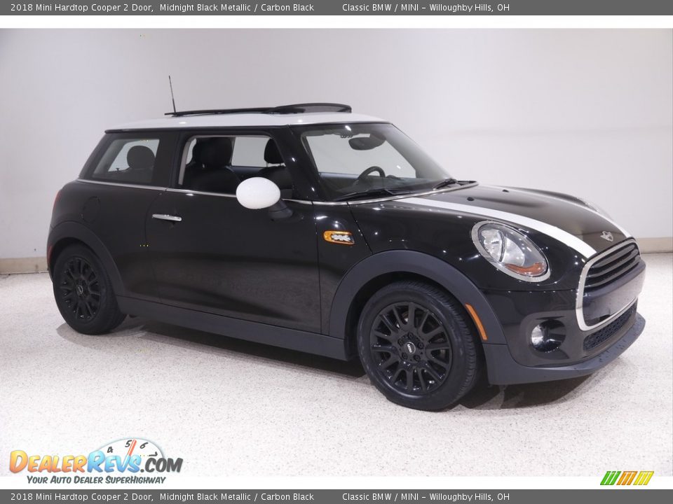 2018 Mini Hardtop Cooper 2 Door Midnight Black Metallic / Carbon Black Photo #1