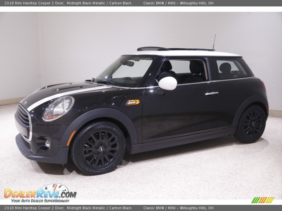 2018 Mini Hardtop Cooper 2 Door Midnight Black Metallic / Carbon Black Photo #3