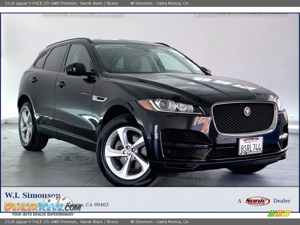 2018 Jaguar F-PACE 25t AWD Premium Narvik Black / Ebony Photo #1