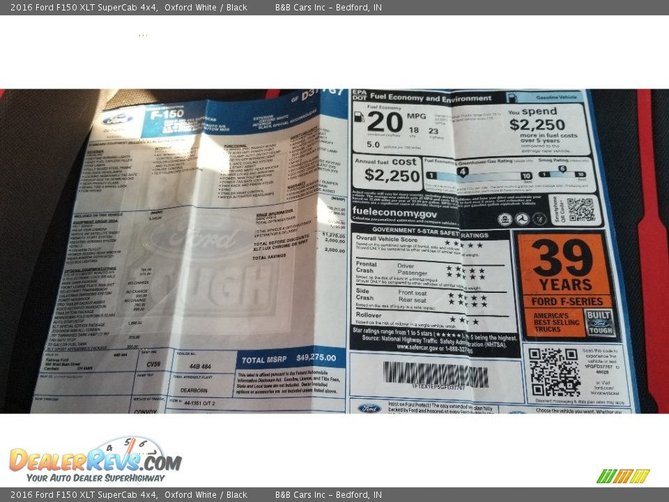2016 Ford F150 XLT SuperCab 4x4 Oxford White / Black Photo #25