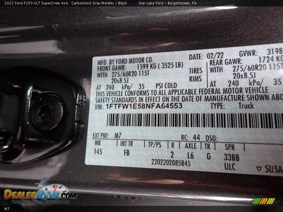 Ford Color Code M7 Carbonized Gray Metallic