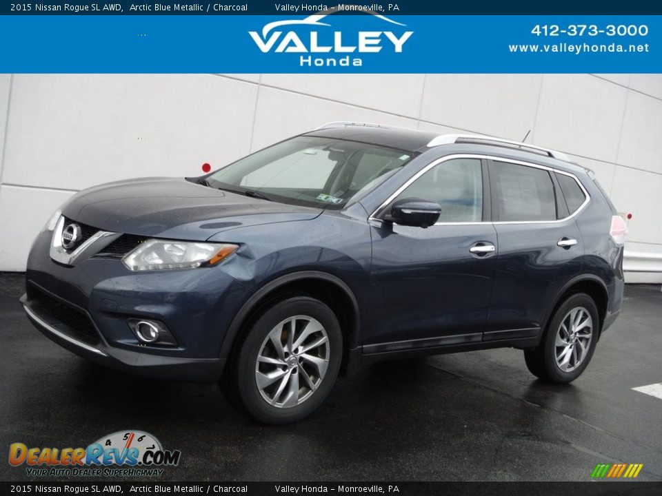 2015 Nissan Rogue SL AWD Arctic Blue Metallic / Charcoal Photo #1