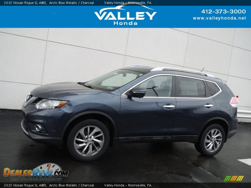 2015 Nissan Rogue SL AWD Arctic Blue Metallic / Charcoal Photo #2