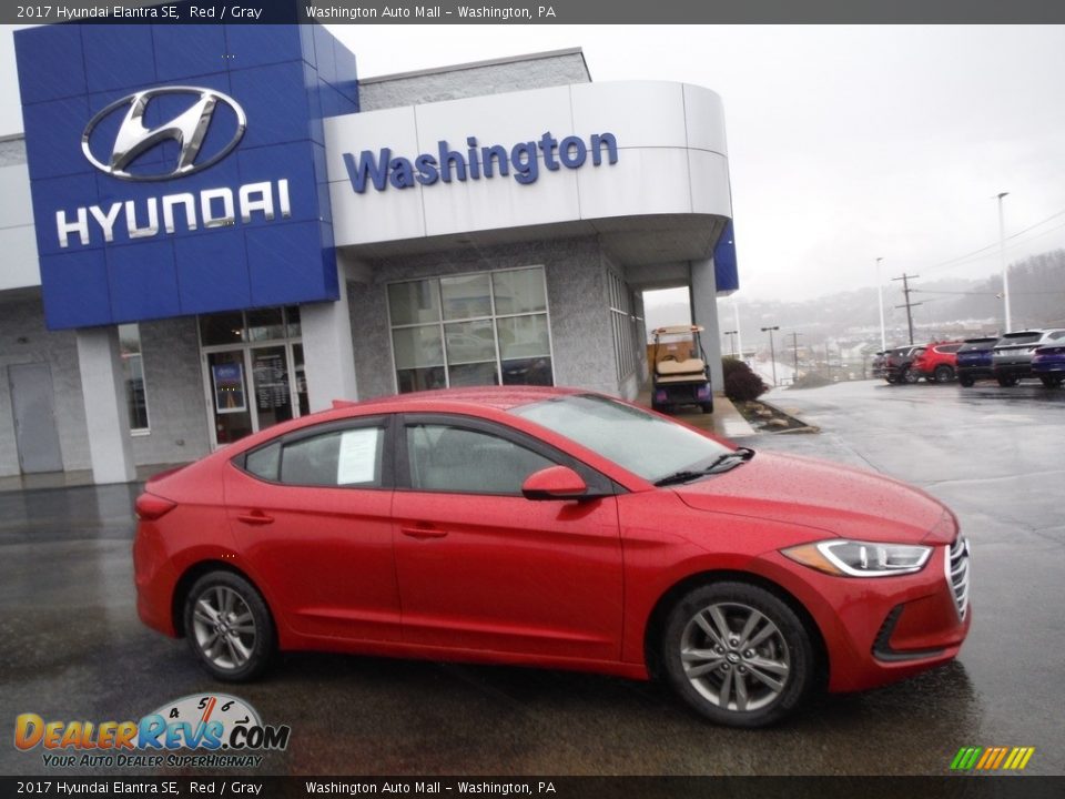 2017 Hyundai Elantra SE Red / Gray Photo #2