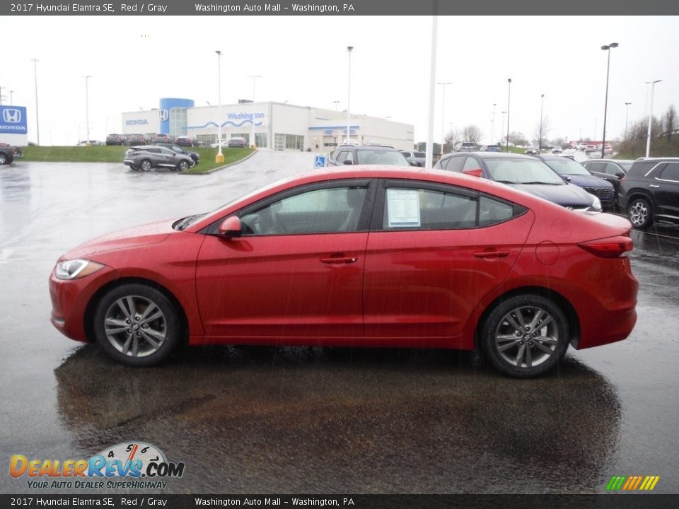 2017 Hyundai Elantra SE Red / Gray Photo #6