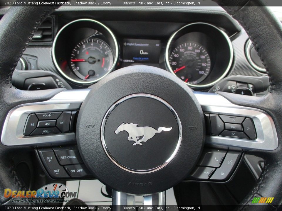 2020 Ford Mustang EcoBoost Fastback Shadow Black / Ebony Photo #12