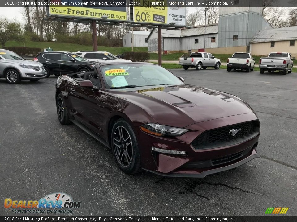 2018 Ford Mustang EcoBoost Premium Convertible Royal Crimson / Ebony Photo #4