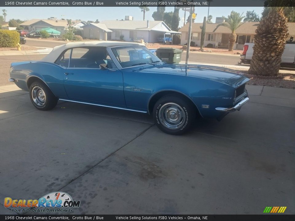 Grotto Blue 1968 Chevrolet Camaro Convertible Photo #15