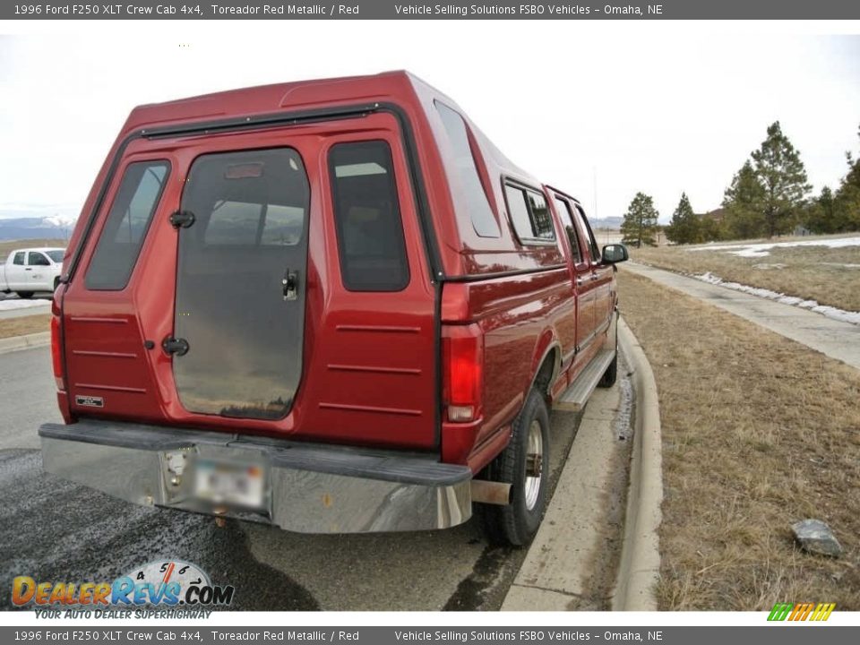 1996 Ford F250 XLT Crew Cab 4x4 Toreador Red Metallic / Red Photo #8