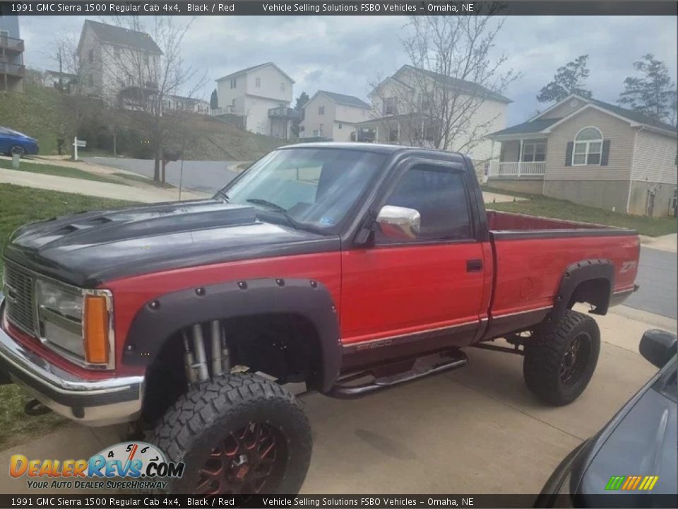 1991 GMC Sierra 1500 Regular Cab 4x4 Black / Red Photo #1