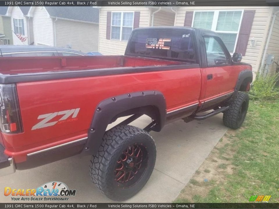 1991 GMC Sierra 1500 Regular Cab 4x4 Black / Red Photo #2