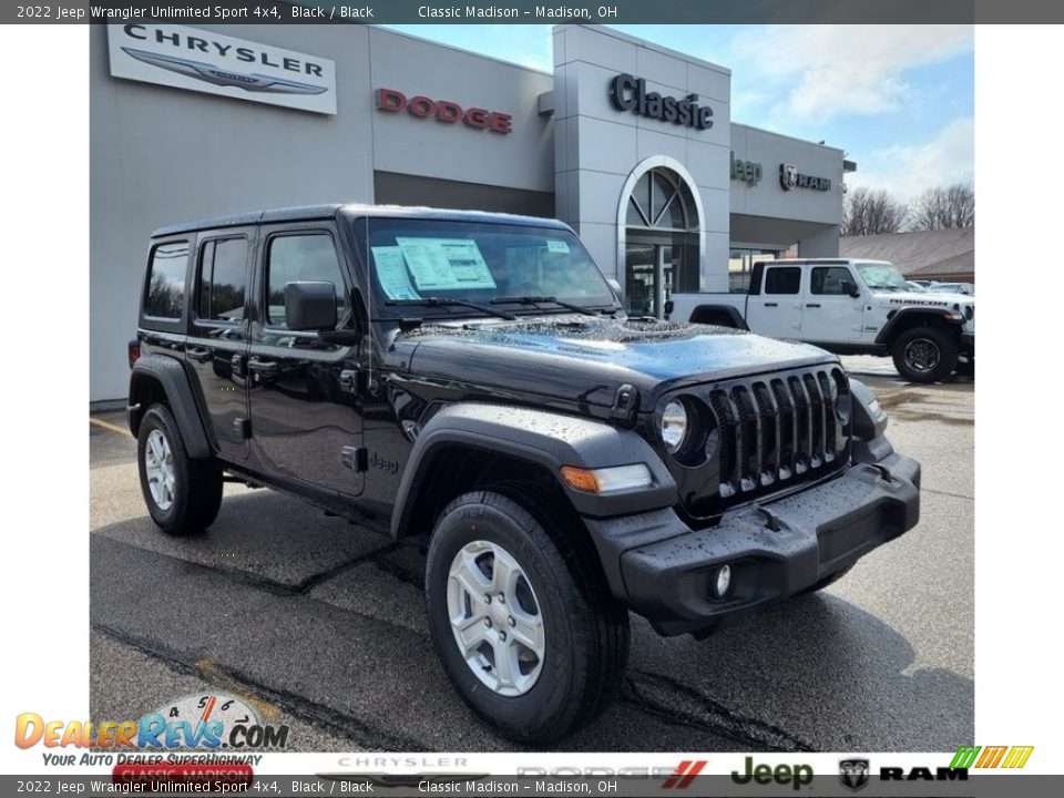 2022 Jeep Wrangler Unlimited Sport 4x4 Black / Black Photo #1