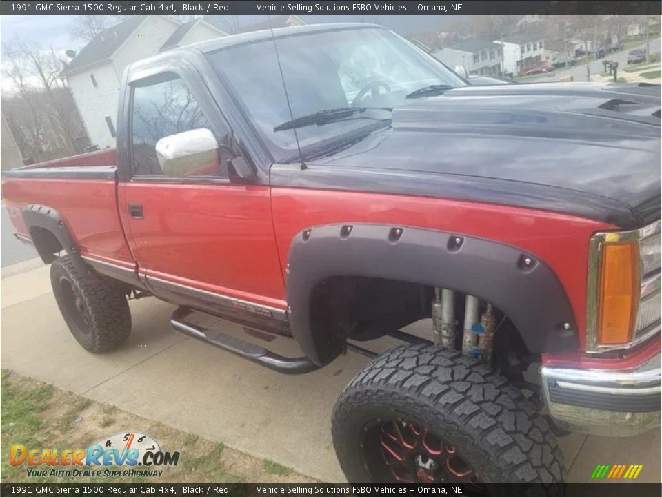 1991 GMC Sierra 1500 Regular Cab 4x4 Black / Red Photo #10