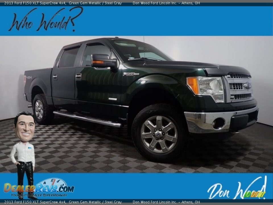 2013 Ford F150 XLT SuperCrew 4x4 Green Gem Metallic / Steel Gray Photo #1