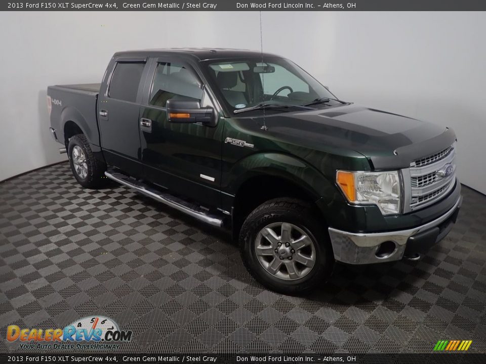 2013 Ford F150 XLT SuperCrew 4x4 Green Gem Metallic / Steel Gray Photo #2