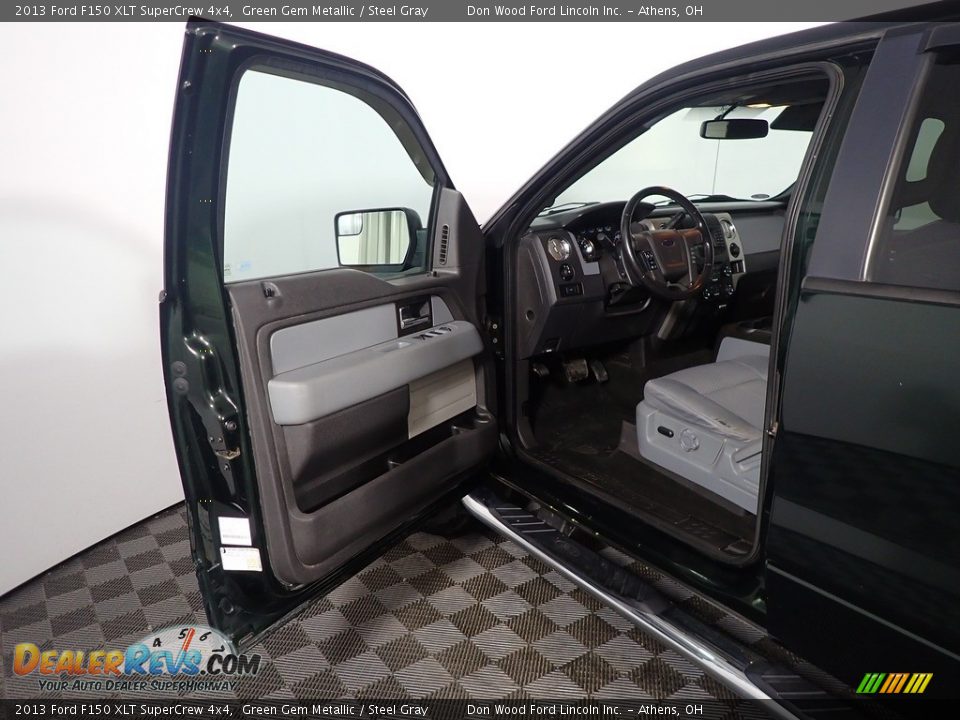 2013 Ford F150 XLT SuperCrew 4x4 Green Gem Metallic / Steel Gray Photo #18
