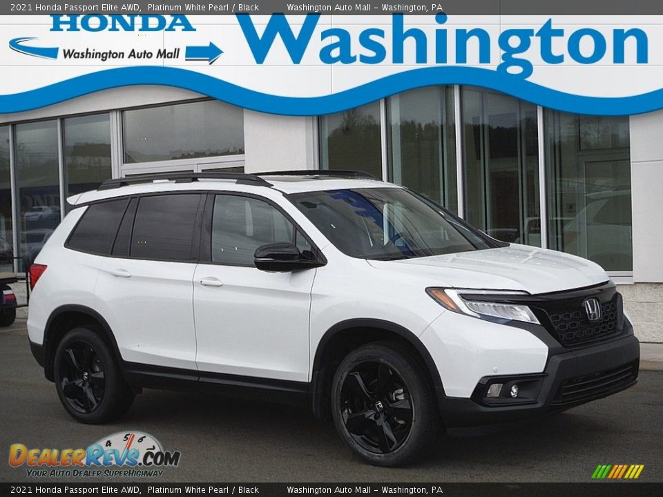 2021 Honda Passport Elite AWD Platinum White Pearl / Black Photo #1