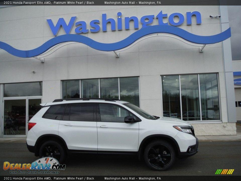 2021 Honda Passport Elite AWD Platinum White Pearl / Black Photo #2