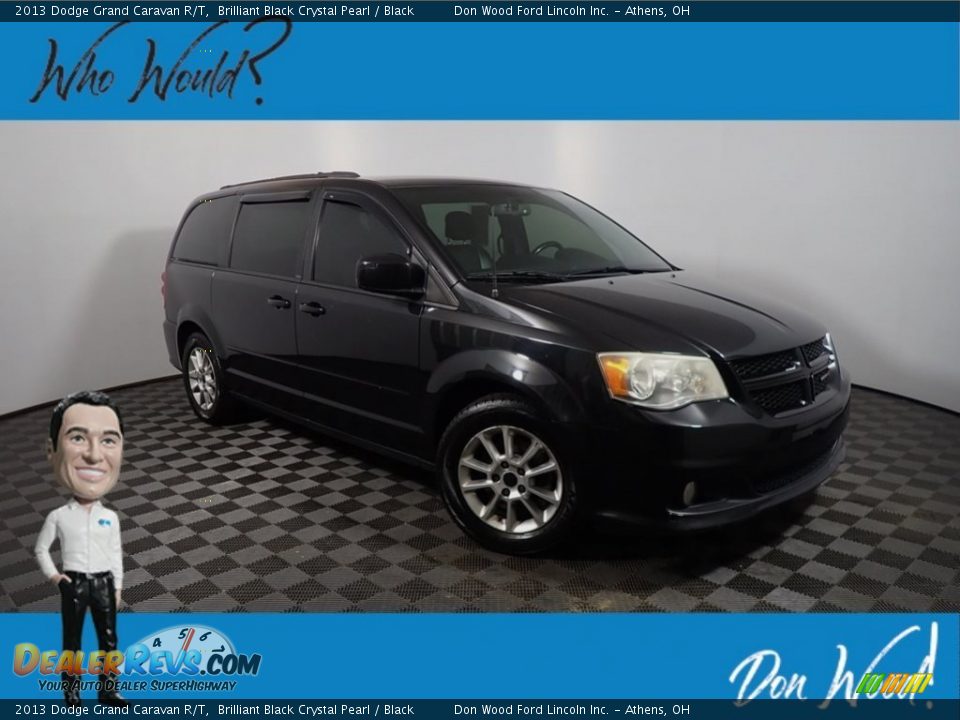 2013 Dodge Grand Caravan R/T Brilliant Black Crystal Pearl / Black Photo #1