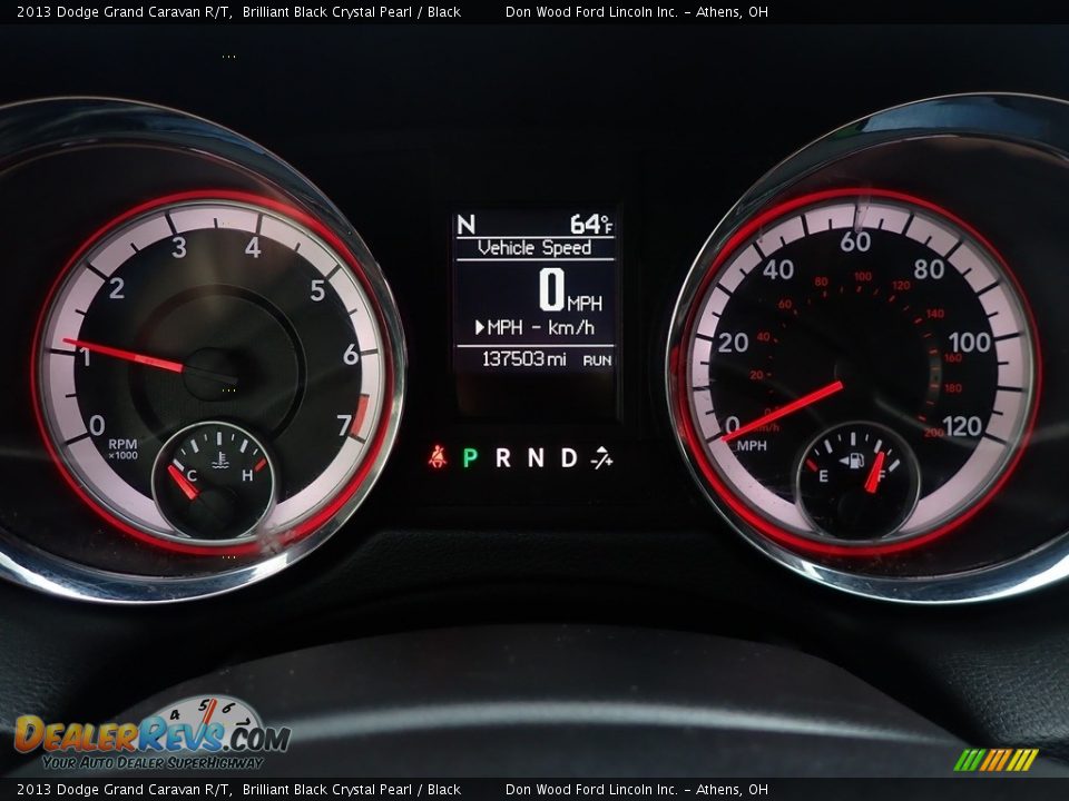 2013 Dodge Grand Caravan R/T Brilliant Black Crystal Pearl / Black Photo #30