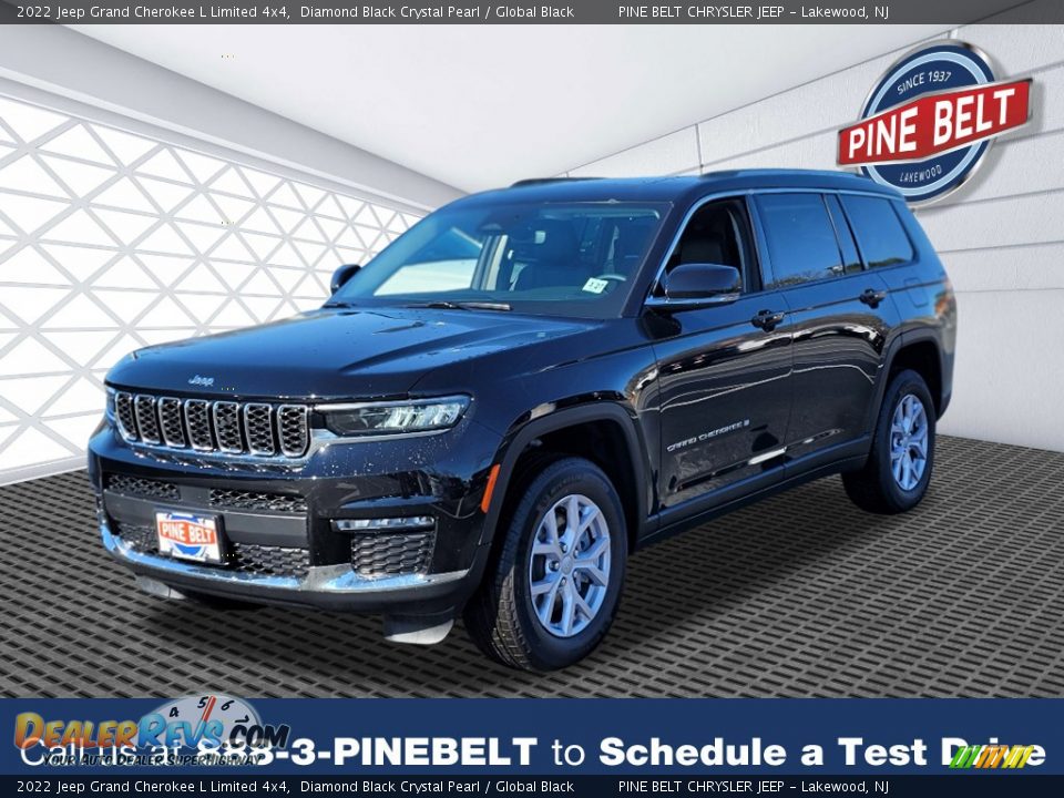 2022 Jeep Grand Cherokee L Limited 4x4 Diamond Black Crystal Pearl / Global Black Photo #1